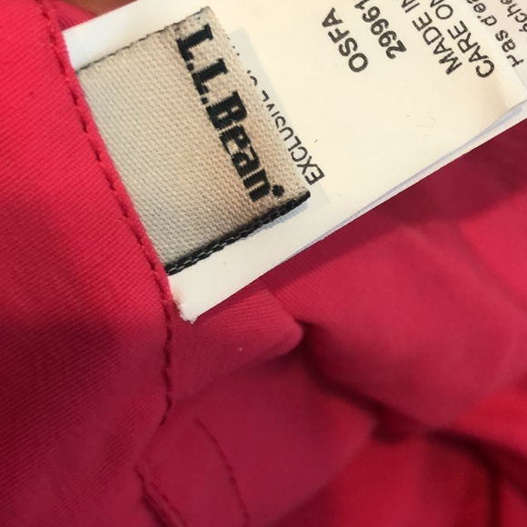 LL Bean Pink Nylon Bucket Sun hat white stripe adjustable - Picture 5 of 8